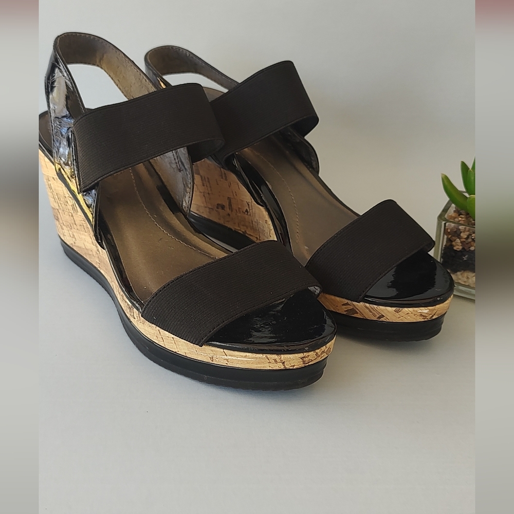 Sandals Style Wedge Life Stride Black and Tan